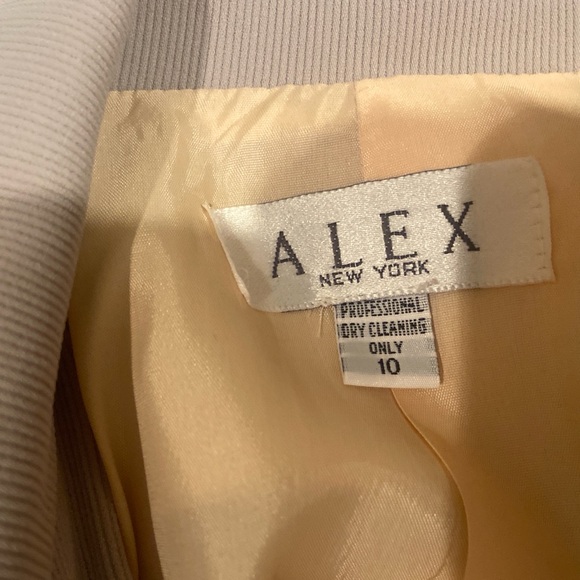 Alex New York neutral sand tan pantsuit tailored high waist monohchomatic 10 - Picture 15 of 16